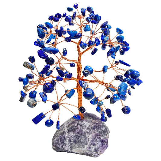 Handmade Seven Chakra Crystal Tree - Tree of Life Meditation Decor, Spiritual Healing Gift for Women, Yoga Room & Office Desk Decoration