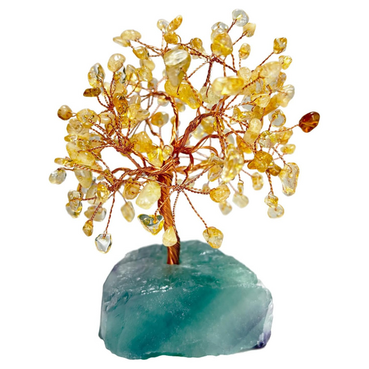 Handmade Seven Chakra Crystal Tree - Tree of Life Meditation Decor, Spiritual Healing Gift for Women, Yoga Room & Office Desk Decoration
