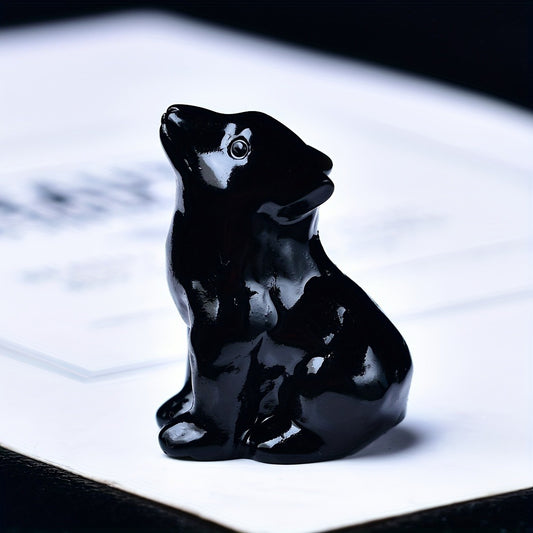 Hand Carved Natural Crystal Wolf Sculpture | Raw Stone Animal Figurine for Home Decor & Spiritual Healing | Unique Wolf Totem Gift for Men, Office Desk Zen Decor