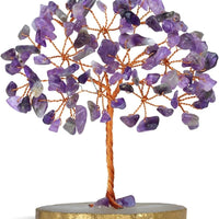 Handmade Amethyst Crystal Tree on Natural Geode Agate Base - Healing Gemstone Decor for Meditation, Reiki & Spiritual Gifts - Tree of Life Energy Art for Home & Office