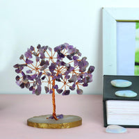 Handmade Amethyst Crystal Tree on Natural Geode Agate Base - Healing Gemstone Decor for Meditation, Reiki & Spiritual Gifts - Tree of Life Energy Art for Home & Office