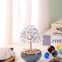 Handmade Rose Quartz Crystal Tree - Feng Shui Money Tree for Home & Office Decor, Wealth Attraction and Spiritual Gifts - Miniature Gemstone Bonsai for Good Luck, Meditation & Housewarming