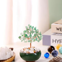 Handmade Rose Quartz Crystal Tree - Feng Shui Money Tree for Home & Office Decor, Wealth Attraction and Spiritual Gifts - Miniature Gemstone Bonsai for Good Luck, Meditation & Housewarming