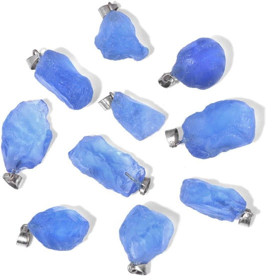 Natural Raw Crystal Pendants - Irregular Healing Gemstones for Jewelry Making, Reiki Energy Tools & Chakra Balancing, DIY Necklace and Earring Craft Supplies
