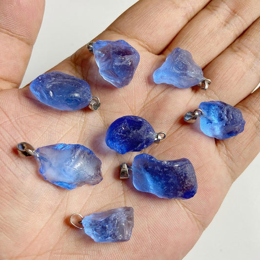 Natural Raw Crystal Pendants - Irregular Healing Gemstones for Jewelry Making, Reiki Energy Tools & Chakra Balancing, DIY Necklace and Earring Craft Supplies