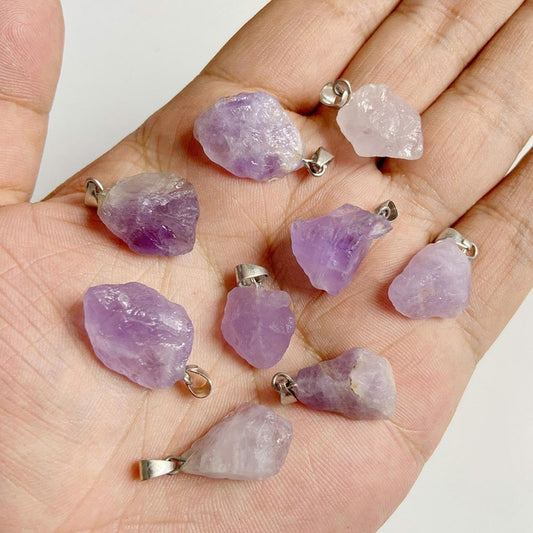 Natural Raw Crystal Pendants - Irregular Healing Gemstones for Jewelry Making, Reiki Energy Tools & Chakra Balancing, DIY Necklace and Earring Craft Supplies