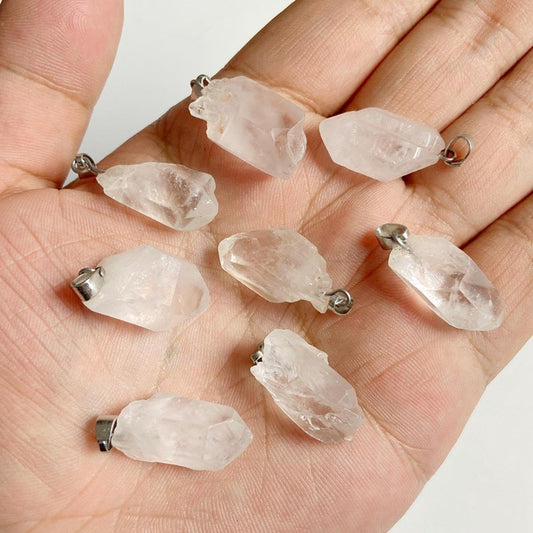 Natural Raw Crystal Pendants - Irregular Healing Gemstones for Jewelry Making, Reiki Energy Tools & Chakra Balancing, DIY Necklace and Earring Craft Supplies