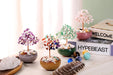 Handmade Rose Quartz Crystal Tree - Feng Shui Money Tree for Home & Office Decor, Wealth Attraction and Spiritual Gifts - Miniature Gemstone Bonsai for Good Luck, Meditation & Housewarming