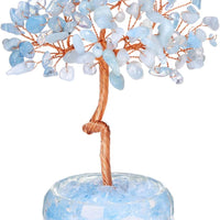 Handmade Rose Quartz Crystal Tree with Glass Base - Natural Gemstone Bonsai for Home & Office Decor, Healing Energy, Good Luck Gift