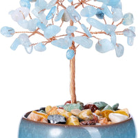 Handmade Rose Quartz Crystal Tree - Feng Shui Money Tree for Home & Office Decor, Wealth Attraction and Spiritual Gifts - Miniature Gemstone Bonsai for Good Luck, Meditation & Housewarming