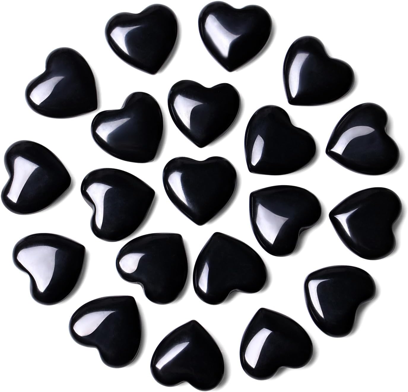 20-Piece Rose Quartz Heart Stones Set - Natural Healing Crystals for Love, Reiki Balancing & Meditation - Pocket-Sized Crystal Hearts Bulk Gift for Women, Mothers Day, Self-Care