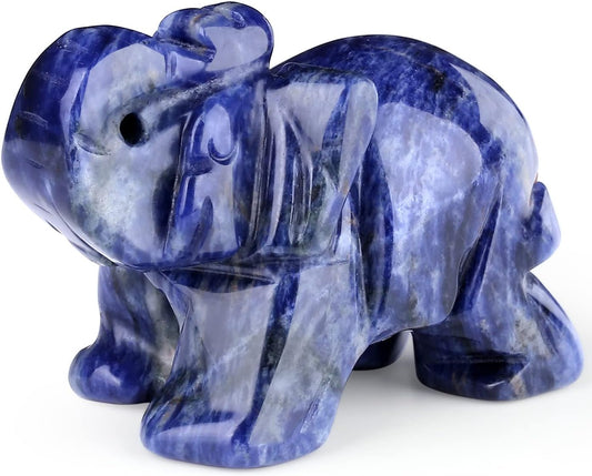Hand Carved Amethyst Elephant Statue - Healing Crystal Spiritual Decor for Home & Office Desk, Unique Gemstone Animal Sculpture Gift for Women