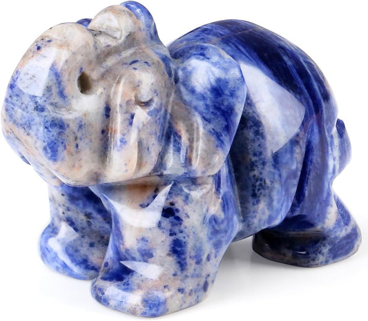 Hand Carved Amethyst Elephant Statue - Healing Crystal Spiritual Decor for Home & Office Desk, Unique Gemstone Animal Sculpture Gift for Women