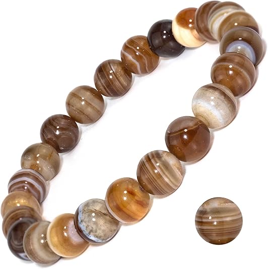 Handmade 8mm Natural Gemstone Stretch Bracelet - Healing Crystal Jewelry for Meditation, Yoga & Positive Energy Balance