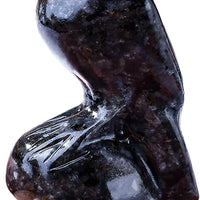 Obsidian Raven Figurine - Handmade Spiritual Protection Stone, Reiki Meditation Office Decor & Pagan Gift