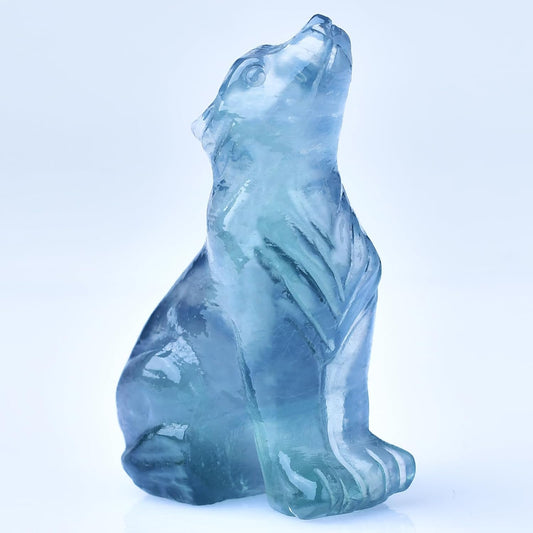Sacred Black Obsidian Wolf Statue - Spirit Animal Totem Figurine for Energy Protection & Meditation Altar (2.1" Crystal Healing Decor Gift)