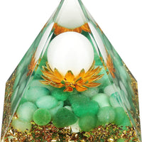 Orgone Energy Pyramid for Wealth & Success - Tiger's Eye & White Crystal Healing Stone for Prosperity, Abundance & Positive Vibes | Feng Shui Money Attractor Gift
