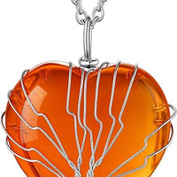Tree of Life Healing Crystal Necklace – 12-Month Birthstone Pendant with Crescent Moon & Heart Charm | Vintage Energy Jewelry for Women, Spiritual Protection & Birthday Gifts