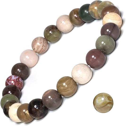 Handmade 8mm Natural Gemstone Stretch Bracelet - Healing Crystal Jewelry for Meditation, Yoga & Positive Energy Balance