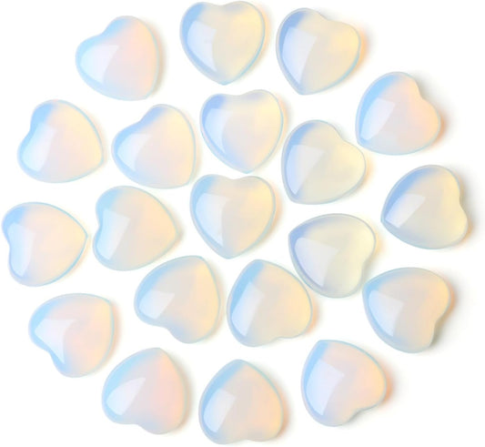 20-Piece Rose Quartz Heart Stones Set - Natural Healing Crystals for Love, Reiki Balancing & Meditation - Pocket-Sized Crystal Hearts Bulk Gift for Women, Mothers Day, Self-Care