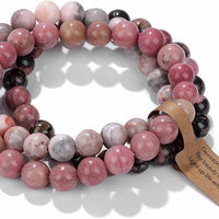 3 PCS Crystal Bracelets for Women | 8mm Amethyst Natural Stone Beaded Stretch Jewelry