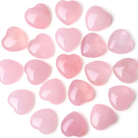 20-Piece Rose Quartz Heart Stones Set - Natural Healing Crystals for Love, Reiki Balancing & Meditation - Pocket-Sized Crystal Hearts Bulk Gift for Women, Mothers Day, Self-Care