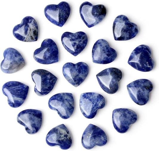 20-Piece Rose Quartz Heart Stones Set - Natural Healing Crystals for Love, Reiki Balancing & Meditation - Pocket-Sized Crystal Hearts Bulk Gift for Women, Mothers Day, Self-Care