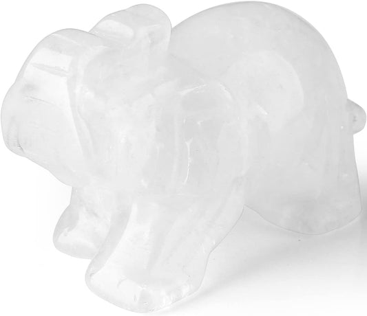 Hand Carved Amethyst Elephant Statue - Healing Crystal Spiritual Decor for Home & Office Desk, Unique Gemstone Animal Sculpture Gift for Women