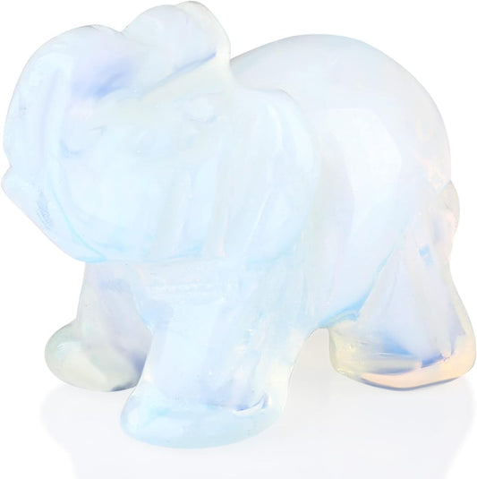 Hand Carved Amethyst Elephant Statue - Healing Crystal Spiritual Decor for Home & Office Desk, Unique Gemstone Animal Sculpture Gift for Women
